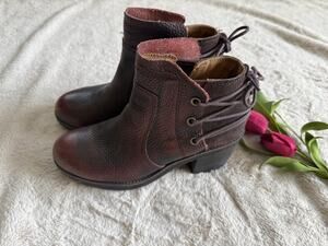 CAT Caterpillar Lace Up Brown Chunky Heel Ankle Boots Size 7 T1256